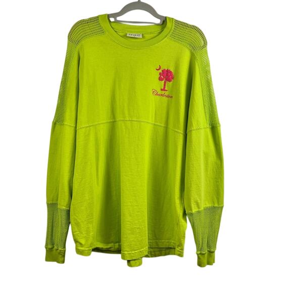 Spirit Neon Green Pink Charleston SC Mesh Detailing Long Sleeved Shirt Large - Picture 1 of 11